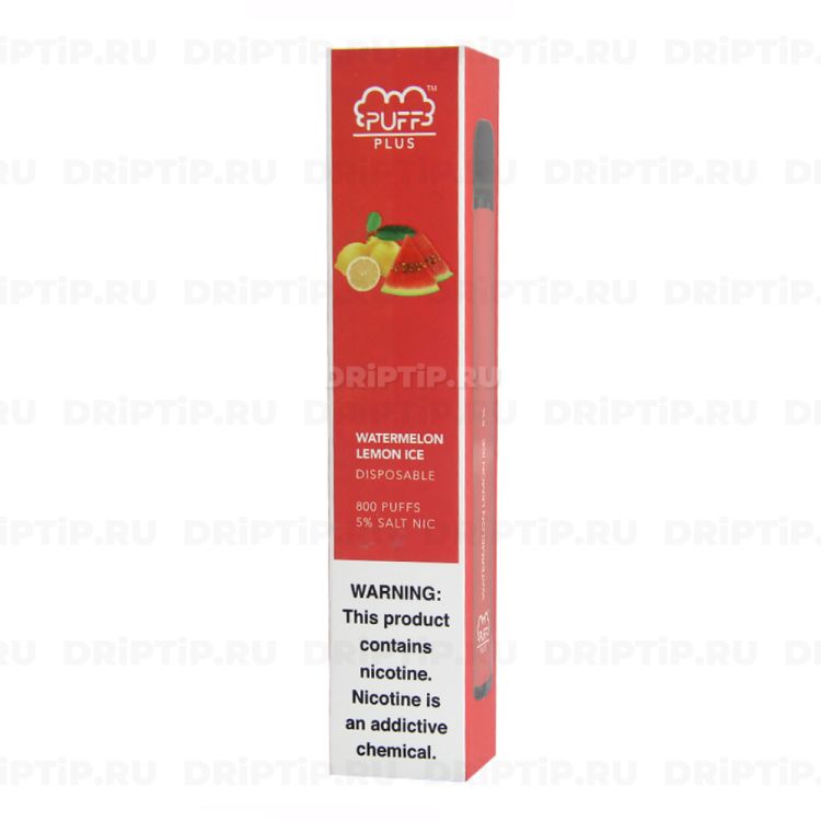 Одноразовая электронная сигарета Puff Bar Plus - Watermelon Lemon Ice 